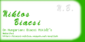miklos biacsi business card